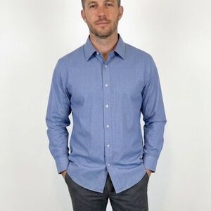 HAGGAR Premium Comfort Slim Fit, Men’s Neck 17-17.5”, Blue